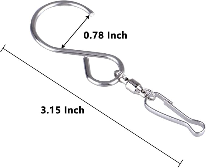 12 Pack 360 Swivel Hooks with 12.9in Extended Chain for Wind Spinner | Tsocent Heavy Duty Rotating Hooks for Wind Chimes Windsock Crystal Twisters, Outdoor Metal Hanging Parts