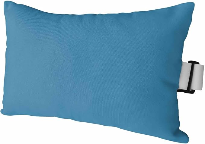 Outdoor Waterproof Lumbar Pillow Wave Ride Blue Waterproof Headrest Pillow Lumbar Pillows with Insert & Adjustable Elastic Strap Simple Style Pillows for Patio Beach Pool Chaise Chair 1 Pack 11x16