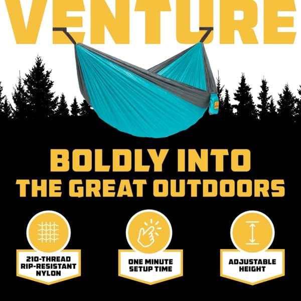 Wise Owl Outfitters Hammock & Rain Fly Bundle – Double Camping Hammock with Tree Straps and Waterproof Tarp, Lightweight Shelter for Hiking & Travel