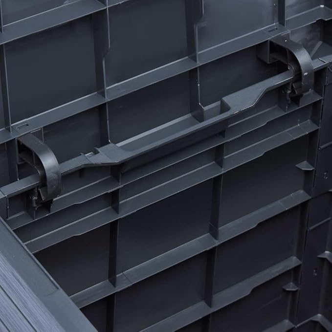 90L Garden Storage Box Anthracite, 16.7 x 16.7 x 19.7 in Wood Grain Deck Box, Robust Resin Outdoor Storage Chest for Patio Balcony Garage