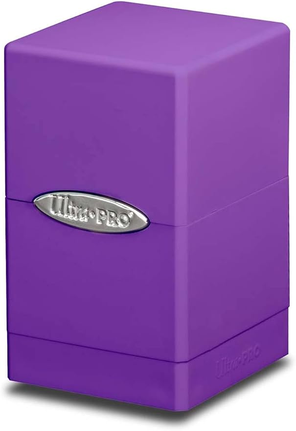 Ultra Pro - Purple Satin Tower Deck Box, Collectible Trading Card Protector Gaming Case Deck Box Organizer Storage Solution