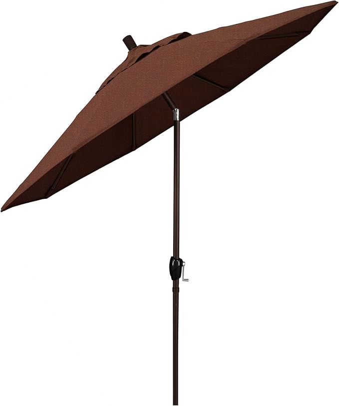 California Umbrella GSPT758117-5476 7.5' Round Aluminum Market, Crank Lift, Push Button Tilt, Bronze Pole, Sunbrella Teak