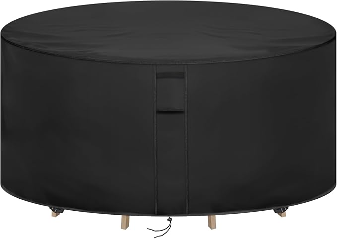 Round Patio Furniture Covers, Waterproof Round High Outdoor Table and Chair Set Cover, Tall Outdoor Furniture Covers for Winter, Rainproof Fadeproof- 74"Dia×44"H