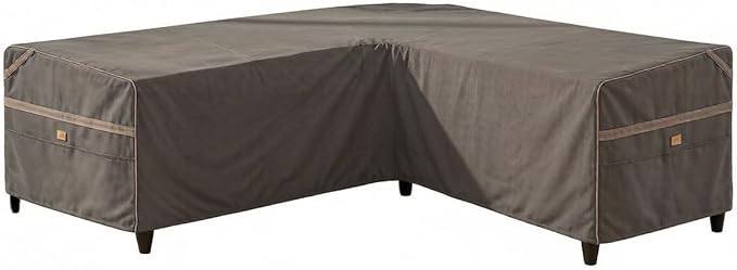 Heavy Duty Waterproof Outdoor V-Shaped Sectional Sofa Cover UV Resistant Patio Furniture Covers for 5 Seater 85" W (on Each Side) x 33" D x 31" H Dark Grey