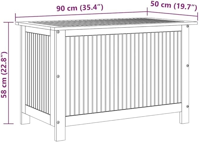 vidaXL Outdoor Storage, Deck Box with Lid, Patio Cabinet, Storage Chest for Outdoor Cushions Pillows Garden Tools Pool Supplies, Solid Wood Acacia