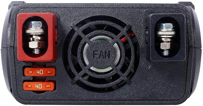 1000W Power Inverter, 12V DC to 115V AC, 2000W Peak, 2 AC Outlets, 2 USB (2.4A) + 1 Type-C (5V/3.1A), LCD Readout, Outside Blade Fuse, ETL Listed, Modified Sine - for Car, Truck, RV, Camping