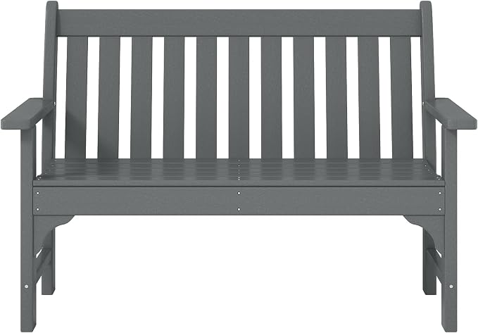WestinTrends Malibu 3-Piece HDPE Outdoor Patio Furniture Couch and Coffee Table Set, Gray