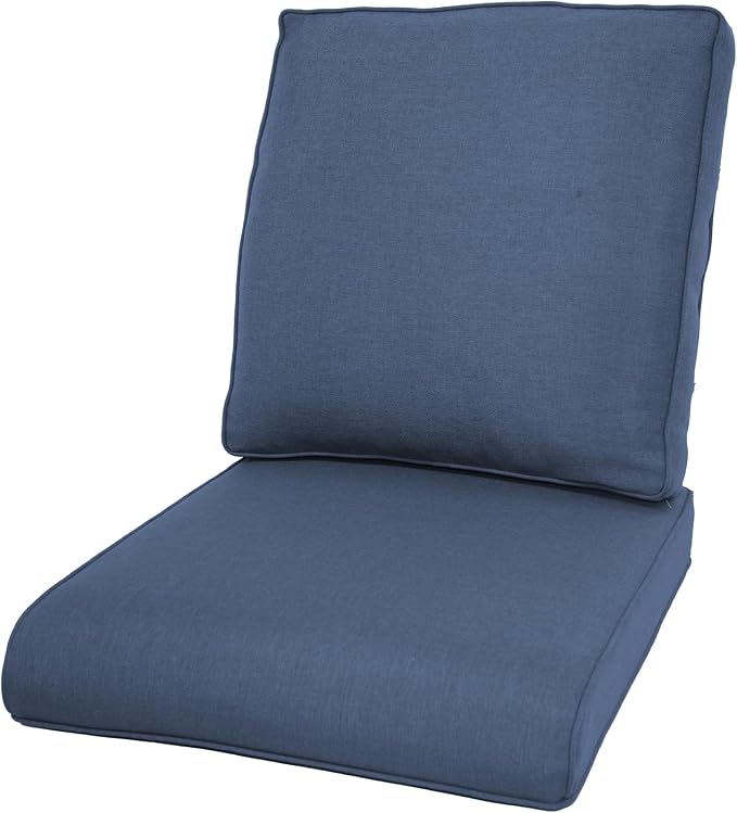 Luxury 22*24*4in Outdoor Patio Cushions, 1 Piece Navy Blue Outdoor Cushion | Water-Resistant, Reversible, Removable Cover, Stain-Resistant, for Patio Chairs Sofa Couch Loveseat