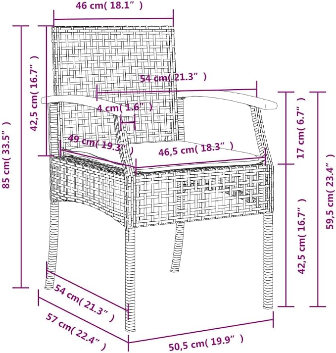 5 Piece Garden Dining Set, Beige PE Rattan Patio Furniture with 4 Cushioned Chairs and Rectangular Tempered Glass Table, Modern Outdoor Wicker Dining Set for Backyard and Terrace