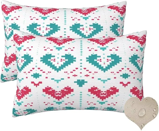 Outdoor Pillows Waterproof Set of 2 Outdoor Pillow Covers 16x24 Inch, Nordic Throw Pillows Simple Pillow Covers, Summer Garden Decorative Pillows Outdoor Pillows for Patio Furniture Home Decor -hs295