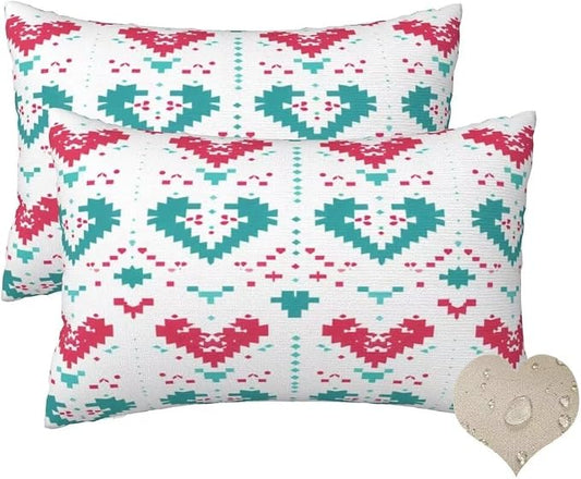 Outdoor Pillows Waterproof Set of 2 Outdoor Pillow Covers 16x24 Inch, Nordic Throw Pillows Simple Pillow Covers, Summer Garden Decorative Pillows Outdoor Pillows for Patio Furniture Home Decor -hs295