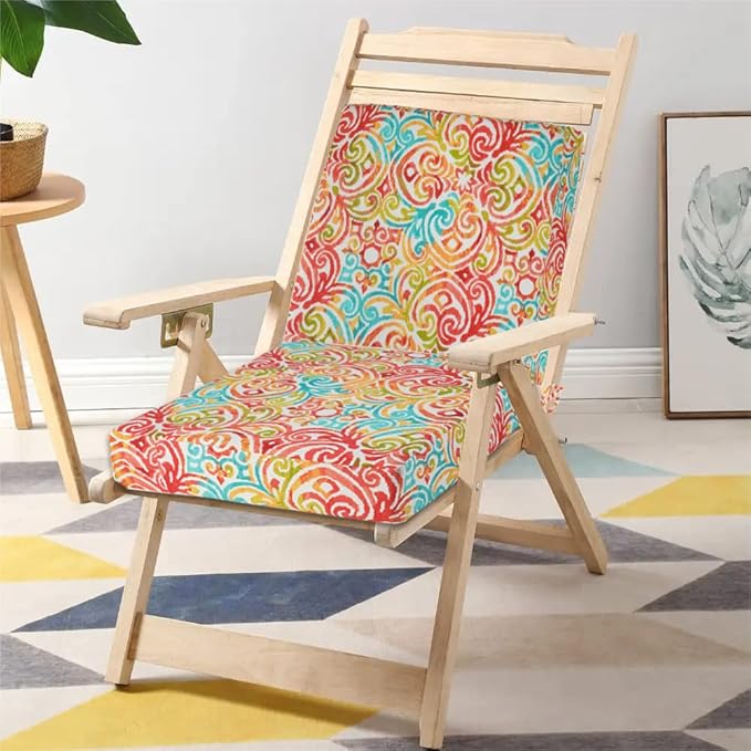 FUNHOME 2 Pack Outdoor Cushion Slipcovers 24" x 24" x 4", No Insert! Water-Resistant Patio Chair Seat Cushion Covers with Zipper and Tie, Replacement Cover Only(Corinthian Dapple)
