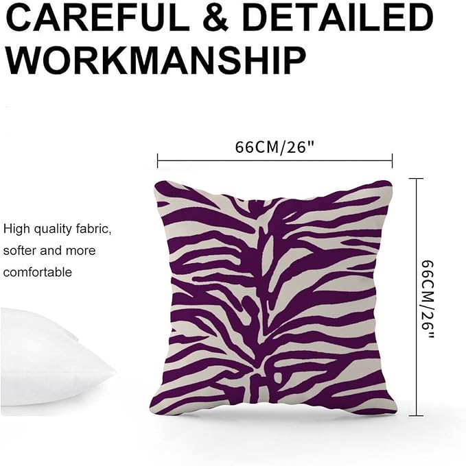 Blue Tiger Print Throw Pillow Covers Animal Tiger Print Throw Pillow Cover Modern Decorative Cushion Covers Home Decor for Sofa Bed Chair Car 26x26 in
