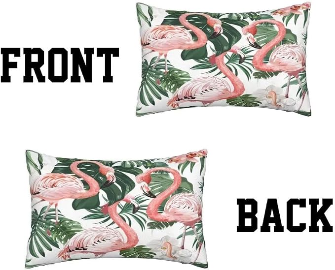 Outdoor Pillows Waterproof Set of 2 Outdoor Pillow Covers 16x24 Inch, Flamingo Throw Pillows Plant Pillow Covers, Garden Decorative Pillows Outdoor Pillows for Patio Furniture Car Home Decor -hs120