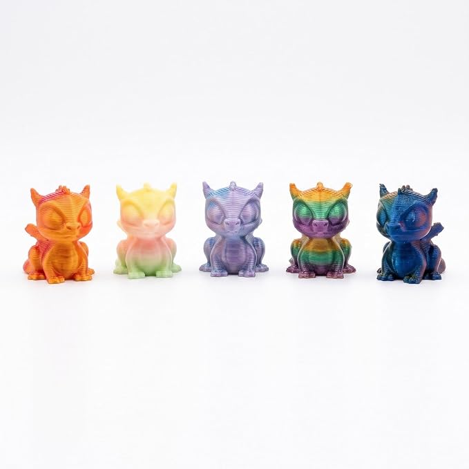 3D Printed Mini Flying Dragons 100 Pack, Color-Shifting Gradient Miniature Dragon Figurines to Hide, Tiny Animals Small Little Dragons for Fairy Garden, Micro Landscape & DIY Décor