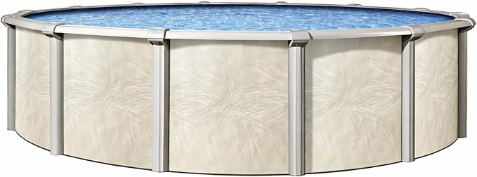 Lake Effect Pools 'Forever' 18 ft Round Above Ground Swimming Pool | 54 Inch Steel Side Walls | Kit Includes: 25 Gauge Overlap Liner & Widemouth Skimmer
