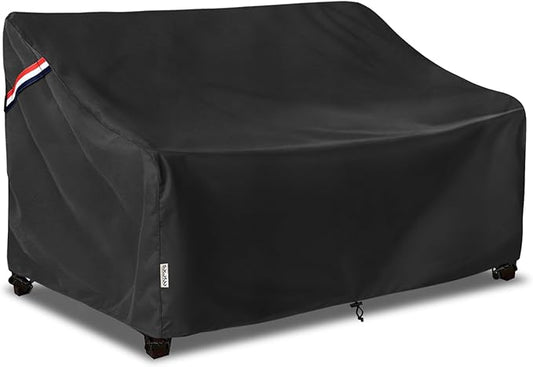 Outdoor Couch Cover Waterproof Heavy Duty Patio Furniture Covers, 79W x 38D x 35H Inches 3 Seater Outdoor Sofa Cover (Black)