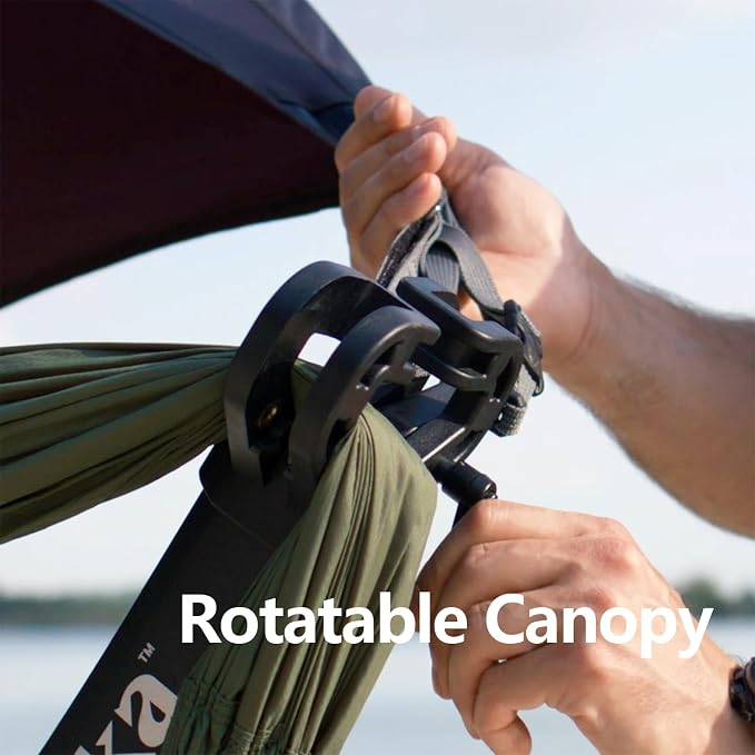 anymaka Set Up in 3 Seconds Adjustable Portable Aluminum Alloy Hammock Stand for Outside with Chair Mode & Lounge Mode up to 105'' (Full Pack Forest Green)
