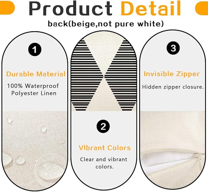 Outdoor Pillows Covers 12x20 Waterproof,Black and Beige Set of 4(No Insert) | for Covered Patio Furniture Sunbrella,No Insert Just Covers,Durable Polyester,Fit 12x20 inch Inserts or Smaller,Boho Lumbar