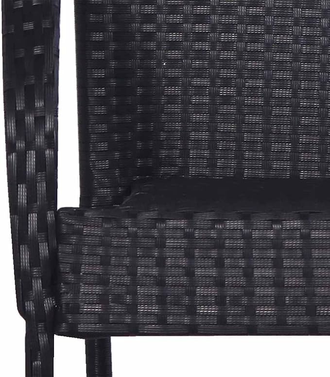 3 pcs Set Patio Dining Set & Balcony Furniture Black Poly Rattan Outdoor Patio Furniture Set Patio Conversation Set for Backyard Front Porch Lawn 43.3 x 20.9 x 28.3 in