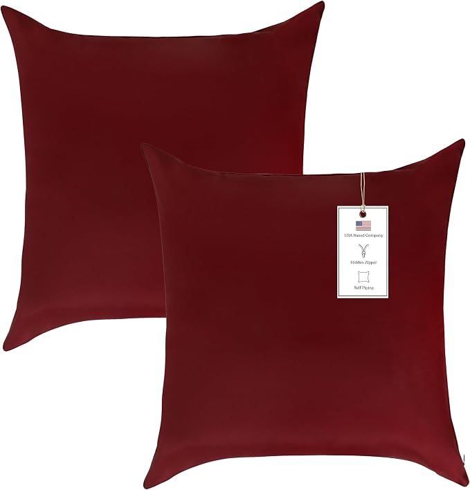 A1 HOME COLLECTIONS A1HC Luxurious Outdoor Waterproof Pillow Covers 22x22 Inches (Pack of 2, Copper Rust), Throw Pillow Covers for Pool Areas, Garden, Sofa, Chairs, Beds, Tent, Patio