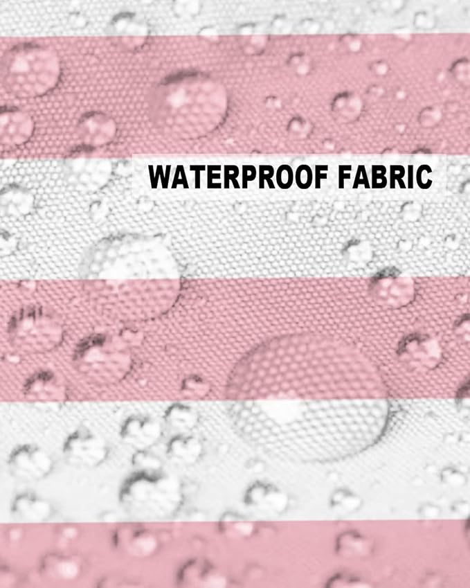 Outdoor Pillows 18x18 Waterproof Outdoor Pillow Covers Pink White Stripes Polyester Throw Pillow Covers Garden Cushion Decorative Case for Patio Couch Decoration Set of 2 Valentine's Day