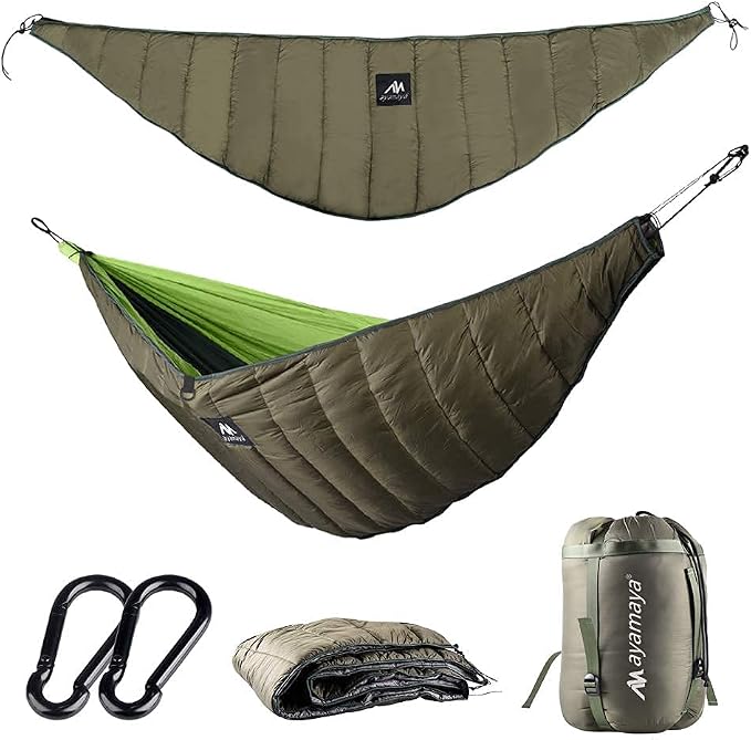 AYAMAYA Green+ Orange Single Hammock Hammock Underquilt