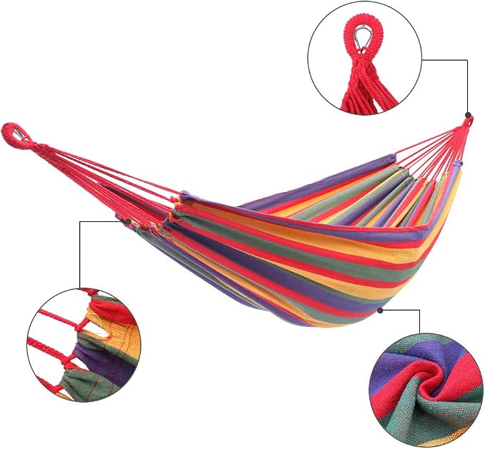 YKS Canvas Hammock (79 Inch × 34 Inch, 330 Pounds Maximum Capacity)