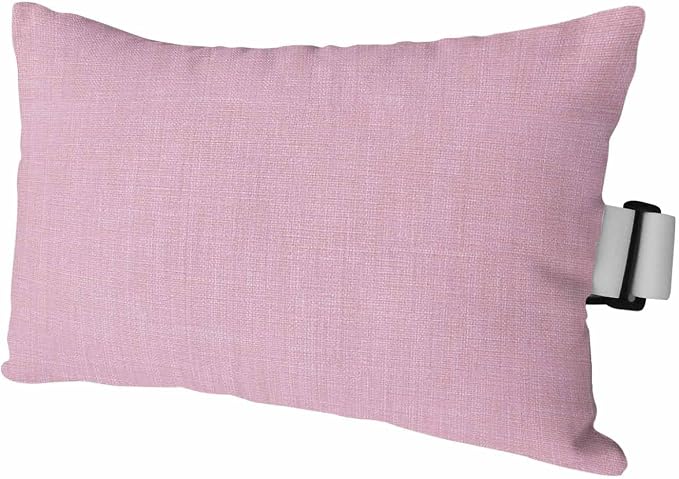Pink Outdoor Lumbar Pillow 11x16 Inch, Farmhouse Burlap Solid Pink Color Modern Linen Texture Waterproof Throw Pillow Covers with Insert, Decorative Chair Cushions for Patio Garden Recliner