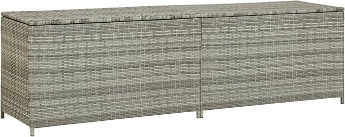 ZEYUAN Patio Storage Box Deck Storage Box Outdoor Storage Cabinet Waterproof Storage Containers Storage Outdoor Poly Rattan 78.7"x19.6"x23.6" Gray