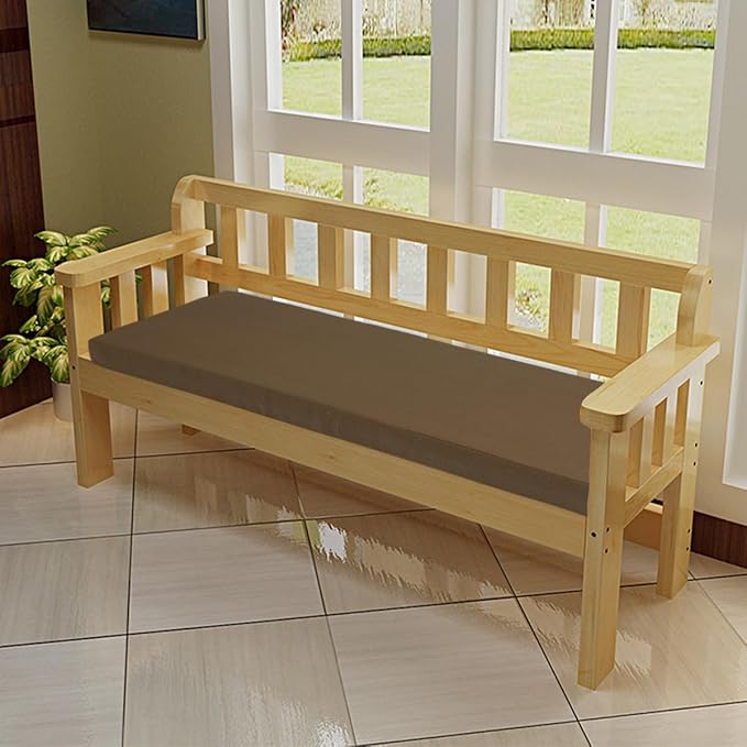 FUNHOME Outdoor Bench Cushion Cover 45 x18 x 3 inch,Water Resistant Cover with Zipper&Ties,Fade-Resistant Slipcover,Patio Porch Swing Cushion Cover Replacement Only,No Insert(Coffee Brown)