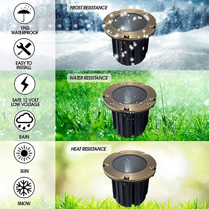 LED Low Voltage Landscape Lighting Well Lights 112, 173,174 (173 Bulb Included, 4 Pack)