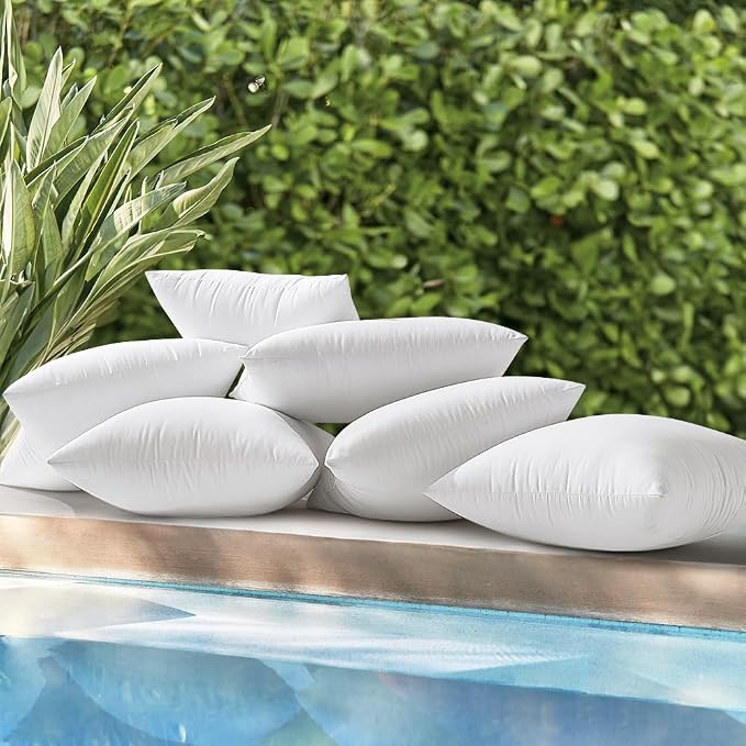 MIULEE 20x20 Inch Outdoor Pillow Inserts, Pack of 4 Waterproof Pillows | Decorative Throw Pillows, Garden Pillow Form for Patio Sofa Couch
