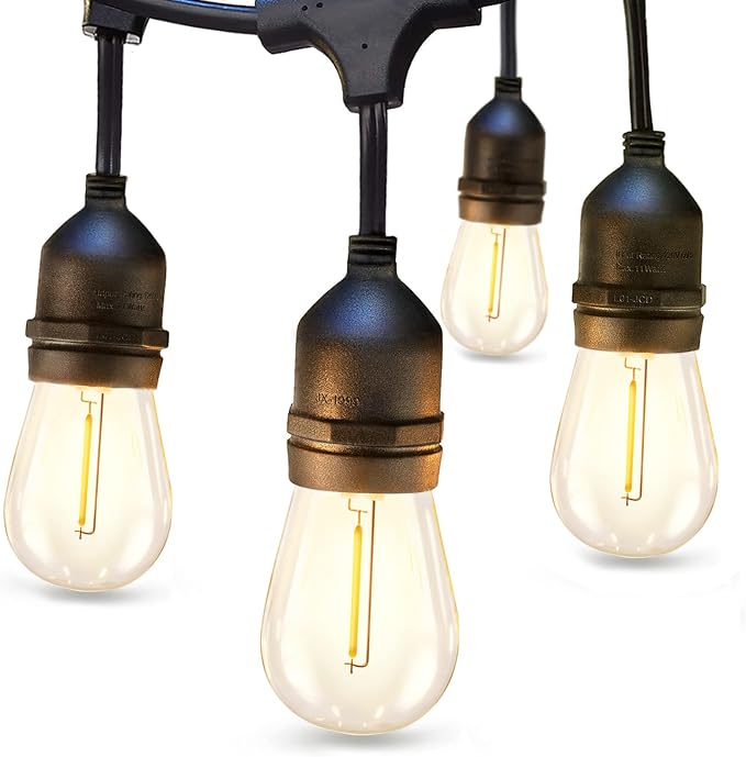 addlon LED Outdoor String Lights 24FT Edison Vintage Weatherproof ETL | Commercial Grade Strand with Shatterproof Bulbs, Decorative Hanging Lights for Patio Backyard Garden Cafe Bistro Deck