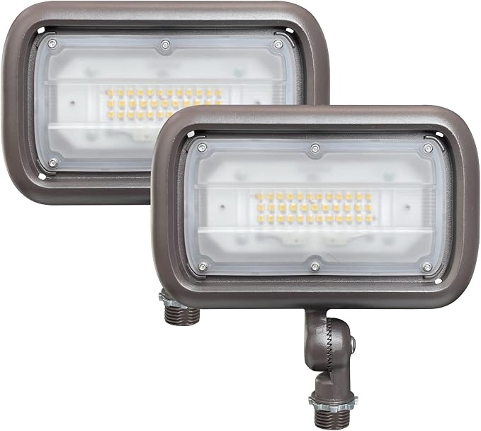 30W LED Flood Light, Outdoor Security Lighting Fixtures, 100W PSMH Replacement, 2700 Lumens, 3000K Warm White, 120-277V, Adjustable Knuckle Mount, UL Listed