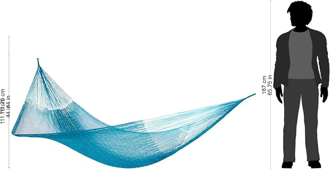 NOVICA Turquoise Blue Nylon Mayan Hand Woven Hammock, Teal Haven' (Single)