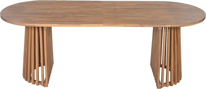 Christopher Knight Home Evana Acacia Wood Dining Table Set for 6, Solid Wood Outdoor Dining Set for 6, Modern Oval Patio Dining Table and Chair Set with Cushions, Brown + Light Teak + Beige