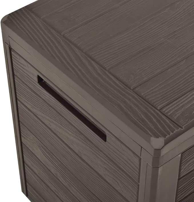Garden Storage Box Indoor/Outdoor Storage Container and Gardening Tools - Store Items on Patio, Garage, Yard. Brown 45.7"x17.3"x21.7"