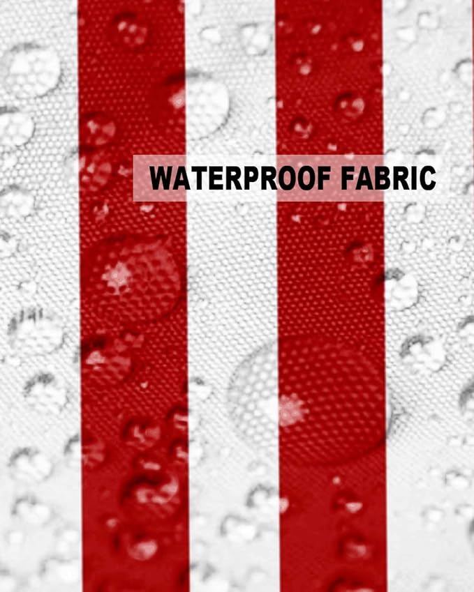 Outdoor Waterproof Throw Pillow Covers 24x24in, Red Stripes Cushions for Garden Patio Furniture Chairs Set of 2, Geometric Christmas Home Decor Couch Sofa Polyester Pillow Cases