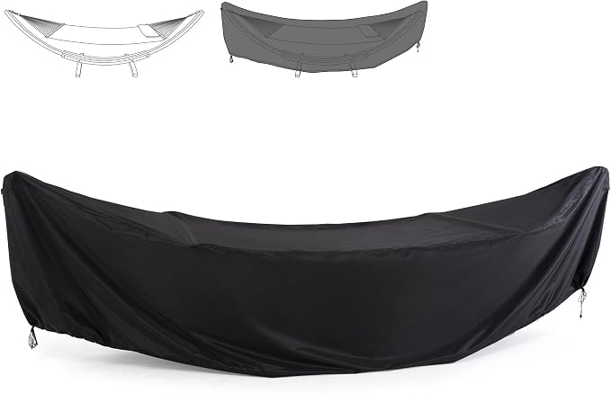 SUNCREAT Hammock Cover, Water-Resistant Polyester Hammock Stand Cover for 14ft Arc Stand, Black