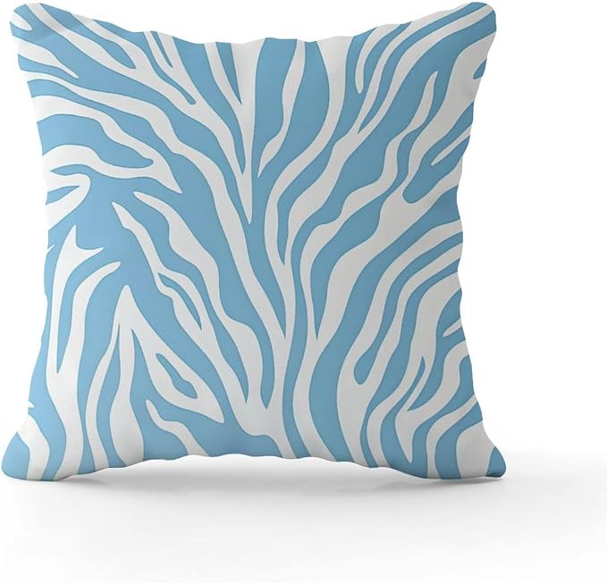 Blue Tiger Print Cushion Cases Animal Tiger Print Throw Pillow Covers 16x16 INClassic Accent Farmhouse Decor Pillow for Sofa Bed Chair Car