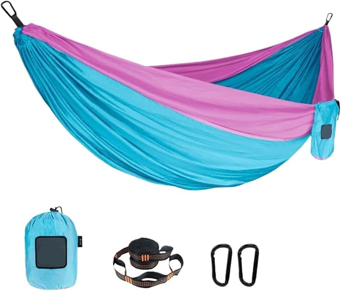 Portable Nylon Parachute Fabric Single and Double Size Outdoor Camping Hiking Garden Hammock