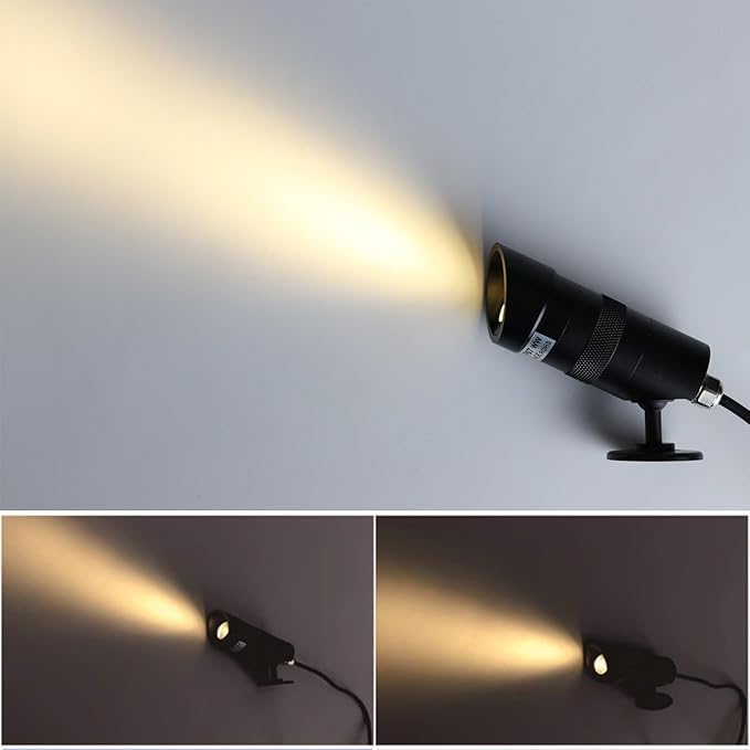 LED Landscape Spotlights- Mini Anti-Glare, 3W 12V-24V DC, IP67 Waterproof Garden Lights,Outdoor Decorative Lamps,Warm White 3000K, Black