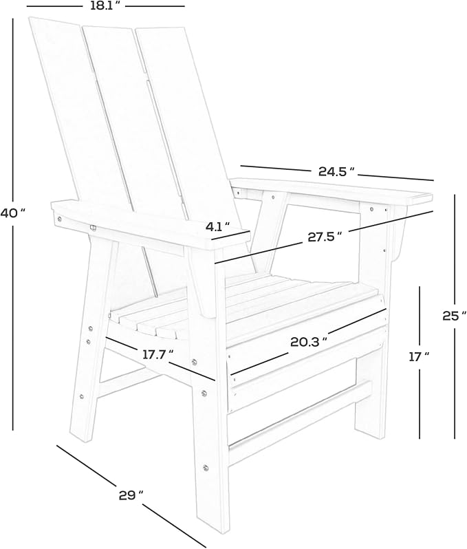 WestinTrends Ashore 5 Pieces Adirondack Patio Dining Set, All Weather Poly Lumber Slatted Modern Farmhouse Outdoor Furniture Set, 43" Trestle Square Table and 4 Adirondack Dining Chair, Turquoise