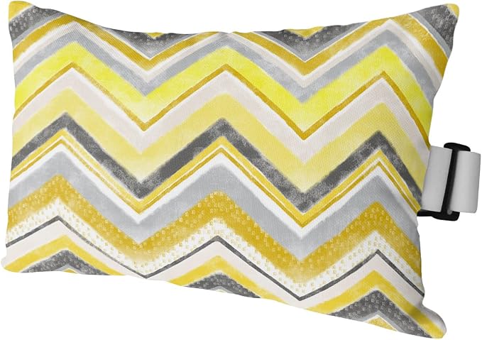 Outdoor Pillows Covers with Inserts Northern Europe Yellow Geometric Wave Stripes Waterproof Recliner Pillow with Adjustable Strap Throw Pillows for Patio Furniture Pool Lounge Chair, 12x20 inch, 1PCS