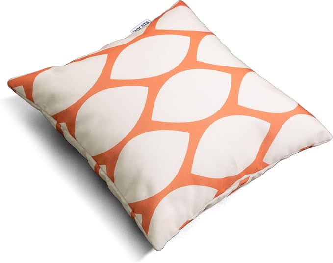 Big Joe Square Pillow Weatherproof Bean Bag Decor, Paprika Bella Sunmax, Durable Weather Resistant Fabric, 16 inches | Polystyrene Bean Filled, Refillable, Sunmax Polyester, UV-Protected, Weather-Resistant, Fade-Proof Fabric