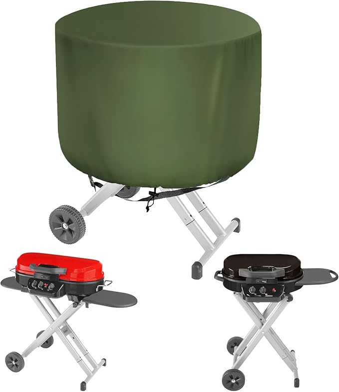 Patio Table Chair Cover (Green), 23" DIA X 18"H, Portable Propane Grill covers, Outdoor Patio Furniture Cover Waterproof for Coffee Table, Hot Tub Side Table with 7.5 Gallon Cool Bar and Wine Cooler
