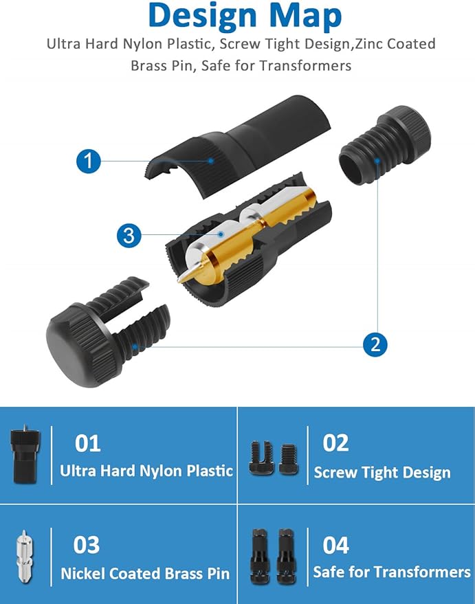 SUNVIE Low Voltage Wire Connector Waterproof Landscape Lighting Connectors 12-14 Gauge Wire Connectors, Low Voltage Landscape Wire Connectors for Path Light Spot Light and Other Outdoor Light, 36Pack