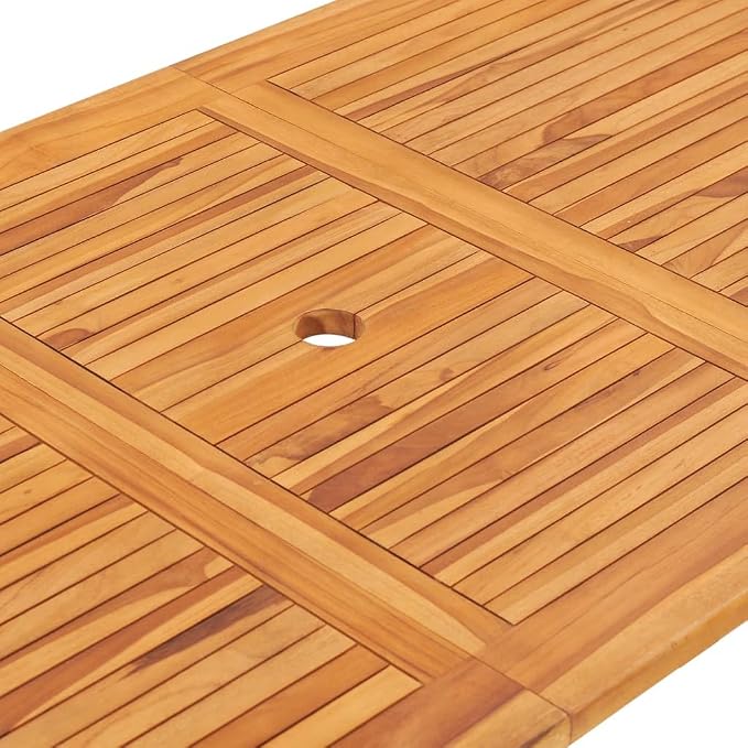 7 Piece Folding Patio Dining Set Solid Teak Wood Table and Chairs for Garden Terrace