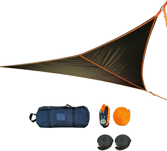 Triangle Hammock, 13Ft Extra Large Multi Person Camping Hammock, Outdoor Aerial Hammock 3 Point, Max 500lbs